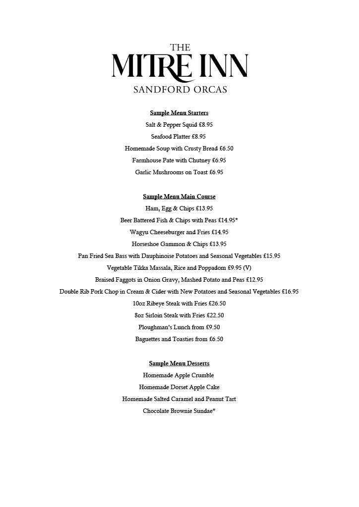 Sample Menu